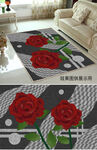 浪漫红玫瑰地毯图案设计