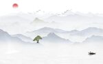简约高清新山水画 文件分层画