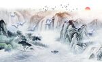 水墨山水装饰画