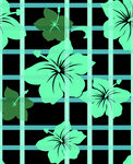 格子 花朵 