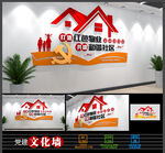 红色物业文化墙