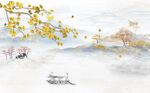 新中式山水背景墙