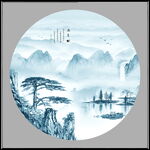 圆形山水画