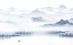 最新山水背景墙画 tif分层