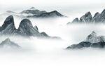 新中式高端墙画山水 TIF分层