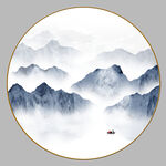 圆形山水画