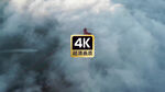 航拍素材云雾中的阔海大桥