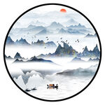 新中式山水情装饰画