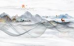 新中式山水背景墙