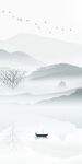 背景墙山水新画 tif玄关分层