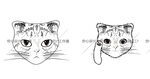 手绘猫咪猫头