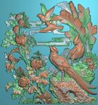 四季花鸟芭蕉