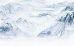 无框画灰色山水 TIF文件分层
