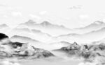 背景墙爆款灰色山水 TIF分层