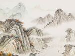 新中式山水画国画背景墙图片