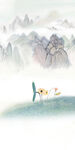 中式玄关山水画 TIF分层图