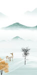 中国风新玄关山水画