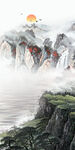 高档玄关风景山水 分层文件 