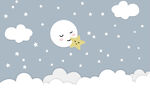 卡通星星月亮儿童画
