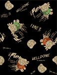 小熊 FUN 英文 胶印 黑色