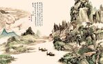 山水画壁画水墨画背景墙