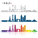 石家庄地标建筑矢量设计元素