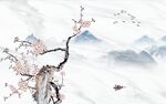咏梅爵士白新中式电视背景墙