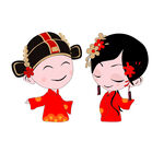结婚婚庆卡通人物矢量设计