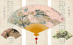中国风扇子装饰画