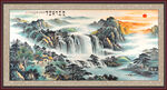 江流楚天外中式水墨山水中堂画