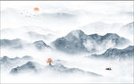 大理石山水画