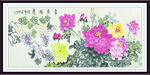 牡丹花油布画