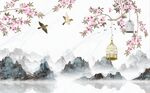 梅花电视背景墙