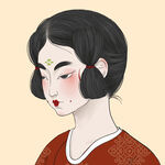 古风美女手绘插画闺蜜微信头像