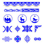  蒙元素花纹图案矢量设计