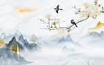 新中式山水背景墙