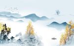 中式 简约风山水画 tif分层