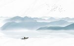 新中式山水背景墙