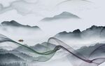 高清山水墙画 TIF文件分层