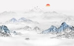 手绘山水画