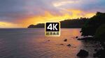 短视频素材航拍夕阳海岛风光