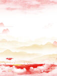 中式祥云展板底纹