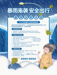 暴雨洪水自救科普宣传海报