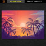 黄昏海滩风景
