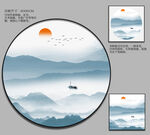 圆形山水画