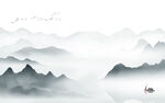 高清 山水中式画 TIF分层图
