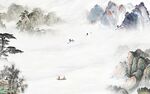 高清 简约山水画 TIF分层图