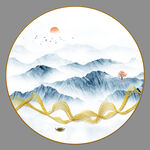 圆形山水画