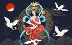 敦煌仙女国潮仙鹤