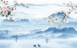 花鸟客厅山水 tif分层画 
